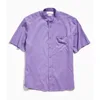 wholesale custom logo Silk Band Collar Short Sleeve Button-Down Shirts