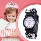 Black 3ATM Waterproof Cartoon Two Rabbits Hand Children Kids Branded Watch