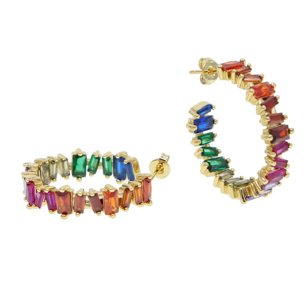 Wholesale hot selling professional late designs rainbow color rose gold wedding 24K gold hoop earrings for women lady jewelry
Wholesale hot selling professional late designs rainbow color rose gold wedding 24K gold hoop earrings for women lady jewelry