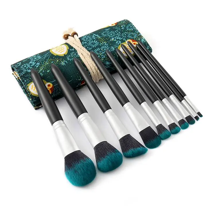Professional Wood Handle Natural Hair 10pcs Makeup Brush Set with Luxury Cosmetic PU Bag, Black
Professional Wood Handle Natural Hair 10pcs Makeup Brush Set with Luxury Cosmetic PU Bag, Black