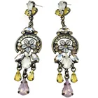 New Fashion Personalized Brass Colorful Crystal Drop Earrings Statement Gemstone Hoop Earrings For Women