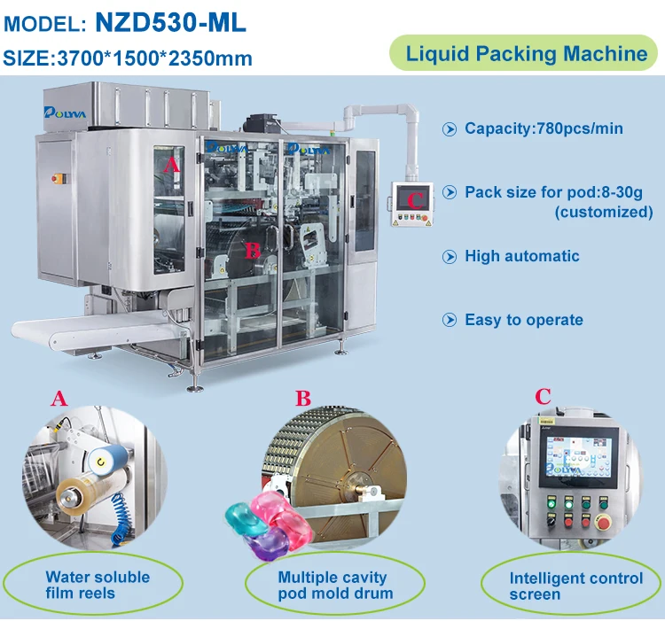 POLYVA rolling hight speed automatic laundry detergent pods filling packaging machine