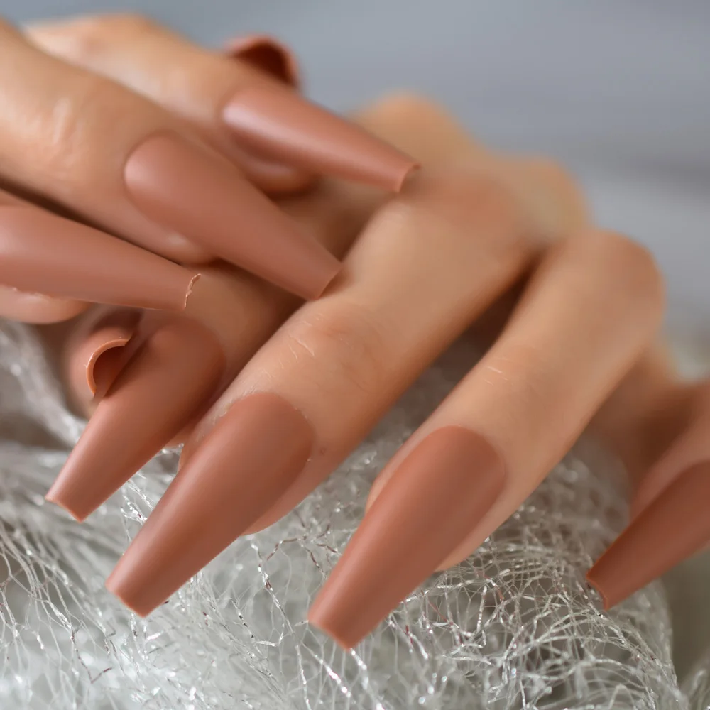 Brown Color Shape False Nail Tipss Full Covered Fake Nail Matte Coffin Acrylic Nails Wholesale
Brown Color Shape False Nail Tipss Full Covered Fake Nail Matte Coffin Acrylic Nails Wholesale