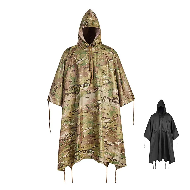 Sturdyarmor Waterproof Rainwears black PVC PU Raincoat Outdoor Camping Tactical Rain camouflage poncho
Sturdyarmor Waterproof Rainwears black PVC PU Raincoat Outdoor Camping Tactical Rain camouflage poncho