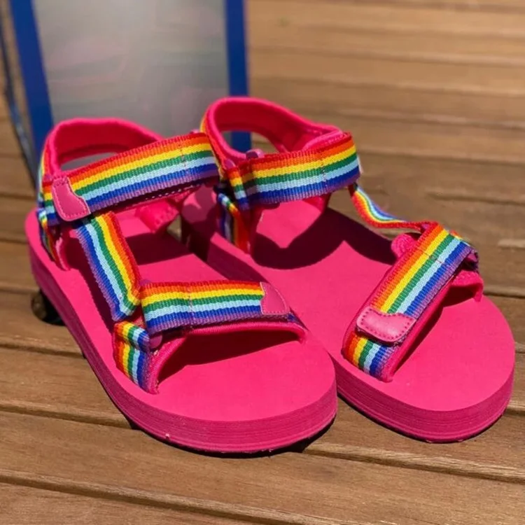 2021 Fashion Trend Women Platform Sandals Casual Multi-color Beach Flat Slippers with Magic Strap, 8 colors
2021 Fashion Trend Women Platform Sandals Casual Multi-color Beach Flat Slippers with Magic Strap, 8 colors