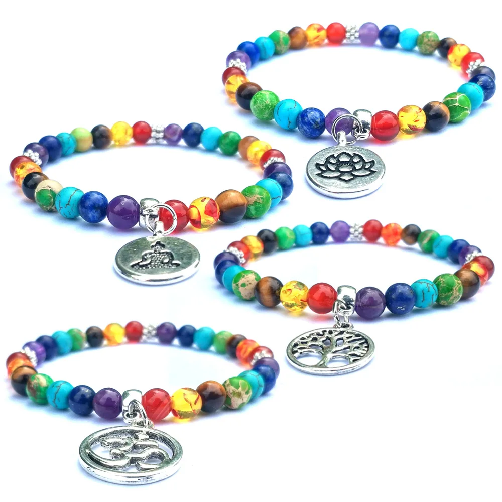 Natural Agate Stone Beaded Bracelets Lotus Flower Pattern Seven Chakra Stone Tree of Life Pendant Bracelet
Natural Agate Stone Beaded Bracelets Lotus Flower Pattern Seven Chakra Stone Tree of Life Pendant Bracelet