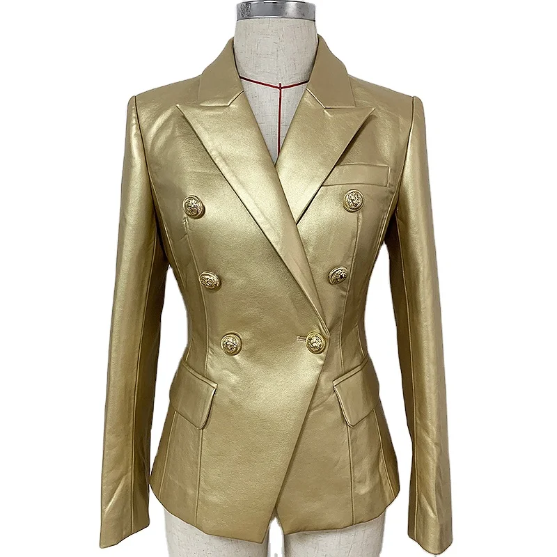 2020 new designs high quality PU leather Women's double breasted Blazer ladies jacket
2020 new designs high quality PU leather Women's double breasted Blazer ladies jacket