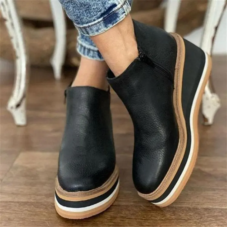 2021 New Style Large Size Thick-soled Wedge Ankle Boots Winter Casual Side Zipper Women Boots, Picture
2021 New Style Large Size Thick-soled Wedge Ankle Boots Winter Casual Side Zipper Women Boots, Picture