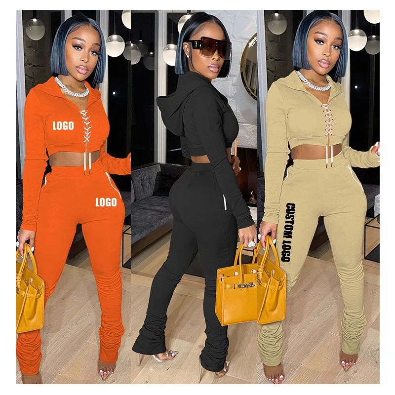 Free shipping Wholesale Autumn Casual Womens Workout Clothes Two Piece Pleated Pants Set Women Custom LOGO Lounge Wear Women Set, Customized color
Free shipping Wholesale Autumn Casual Womens Workout Clothes Two Piece Pleated Pants Set Women Custom LOGO Lounge Wear Women Set, Customized color