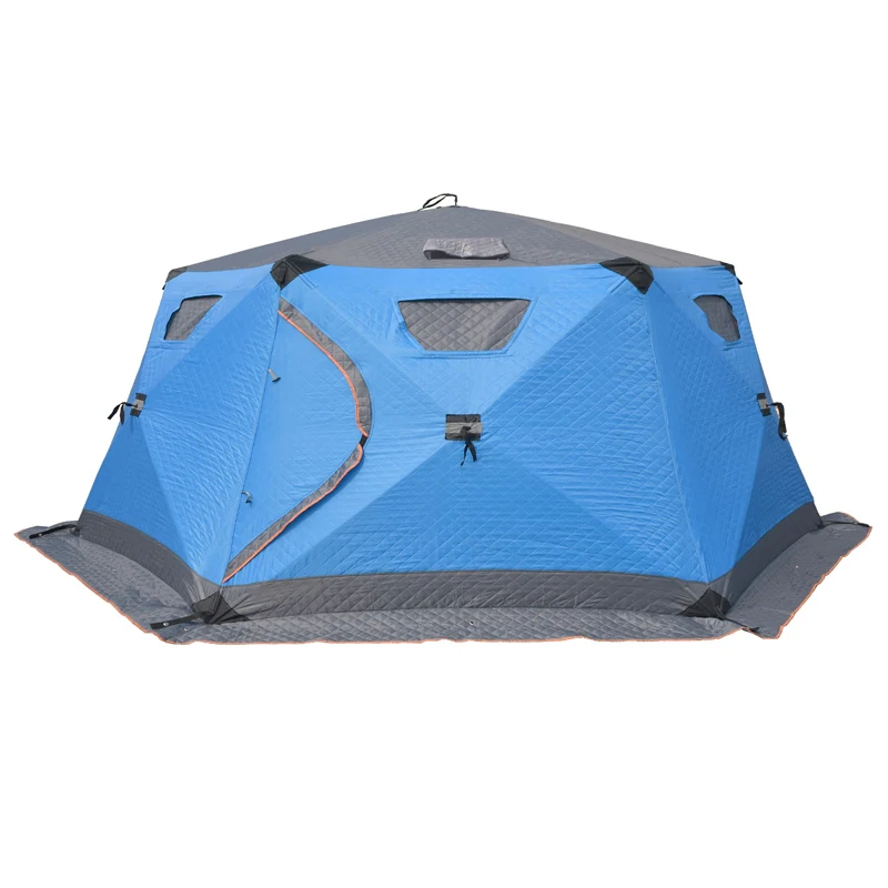 Hexagon outdoor winter insulated large ice fishing tent, Camouflage, blue, orange, red
Hexagon outdoor winter insulated large ice fishing tent, Camouflage, blue, orange, red