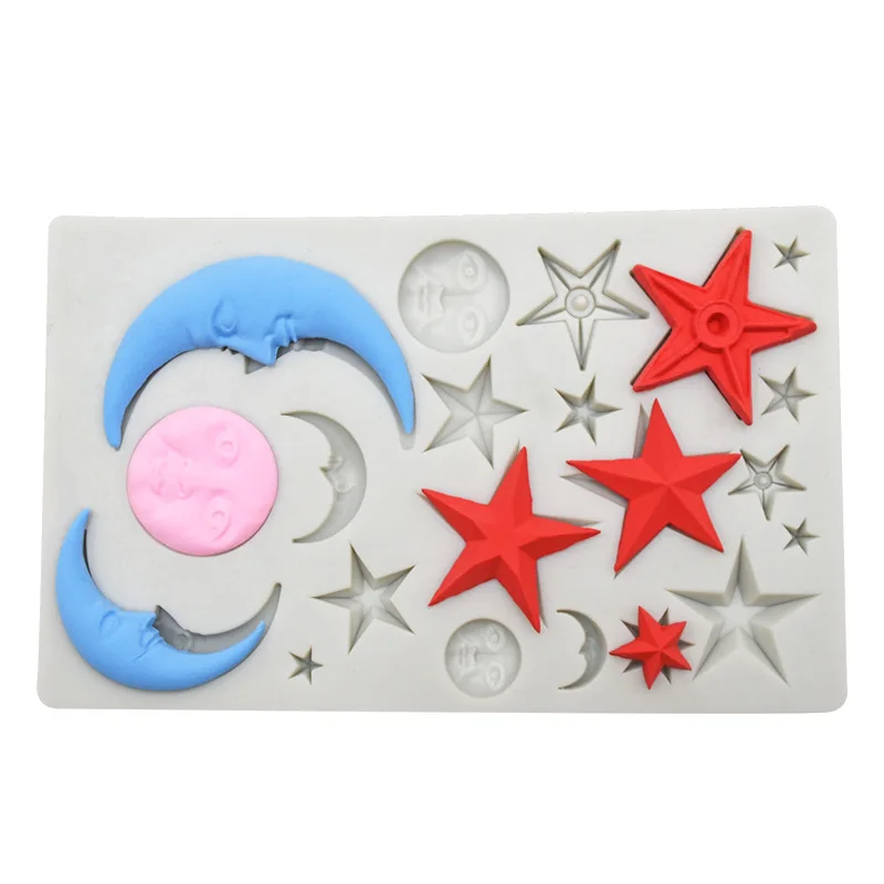 DIY Star Moon Face Edge Silicone Mold Chocolate Cake Mold Turn Sugar Cake Decoration Baking Clay Mold Fondant
DIY Star Moon Face Edge Silicone Mold Chocolate Cake Mold Turn Sugar Cake Decoration Baking Clay Mold Fondant