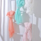 High quality 200cm long scarf plain viscose stoles shawl plain with eyelash