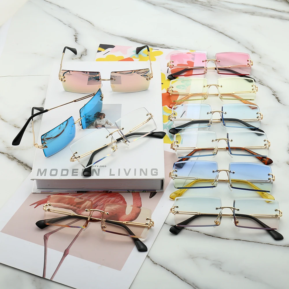Wholesale Rimless Famous Brand Designer Sunglasses Small Square Rectangle Sun Glasses Men Luxury Gradient Sunglasses Women, Mix color
Wholesale Rimless Famous Brand Designer Sunglasses Small Square Rectangle Sun Glasses Men Luxury Gradient Sunglasses Women, Mix color
