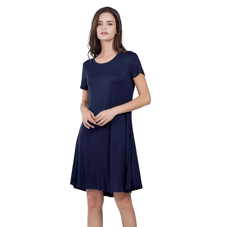 2020 Women's Summer Casual Round Neck Soild Color Short Sleeve Dress with Pockets, Colorful
2020 Women's Summer Casual Round Neck Soild Color Short Sleeve Dress with Pockets, Colorful