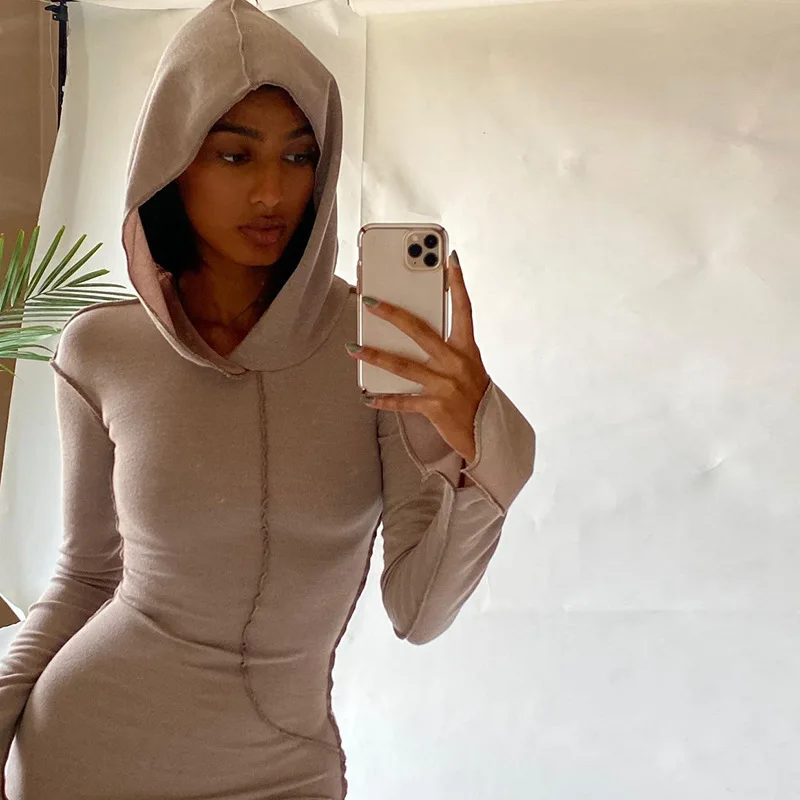 Hooded Bodycon Maxi Dress Women Long Sleeve Patchwork Solid Color Sheath Casual Dresses Fashion Streetwear Clothing Outfits
Hooded Bodycon Maxi Dress Women Long Sleeve Patchwork Solid Color Sheath Casual Dresses Fashion Streetwear Clothing Outfits