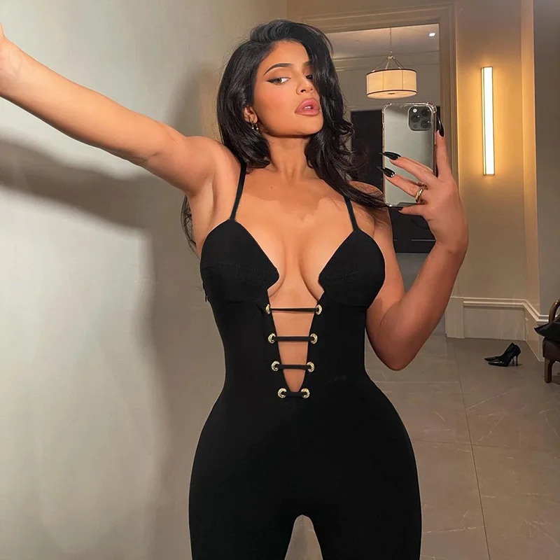 Sexy Deep V Neck Tight Long Bodycon Black Rompers For Women 2021 New Arrivals Jumpsuits, 1 color
Sexy Deep V Neck Tight Long Bodycon Black Rompers For Women 2021 New Arrivals Jumpsuits, 1 color