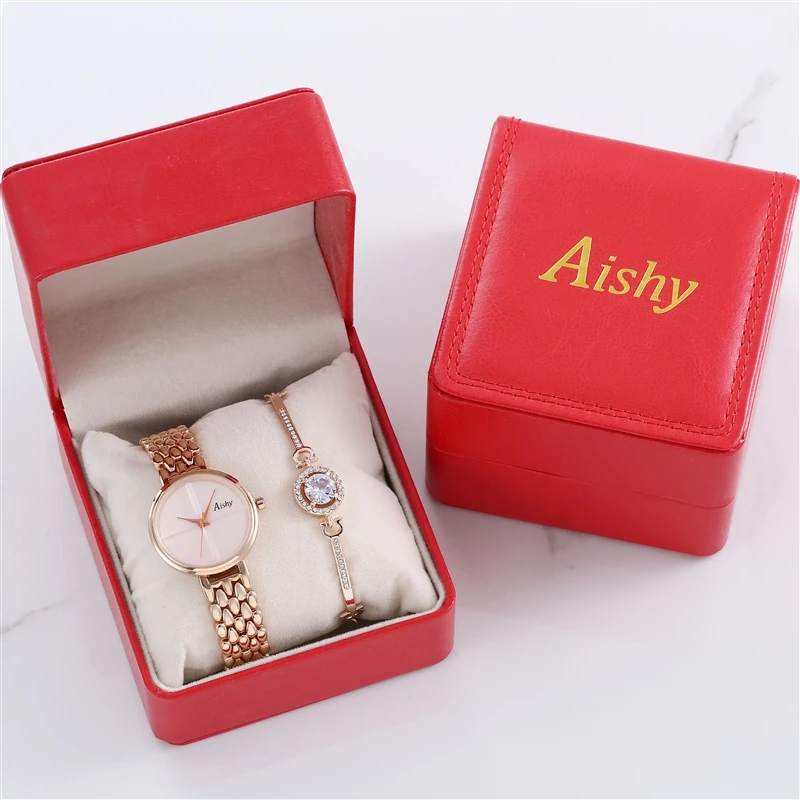 Aishy Women Wristwatch with box and bracelet Female Watch for women Bracelet Set Gold Rose Gift For Girls Ladies Watch
Aishy Women Wristwatch with box and bracelet Female Watch for women Bracelet Set Gold Rose Gift For Girls Ladies Watch
