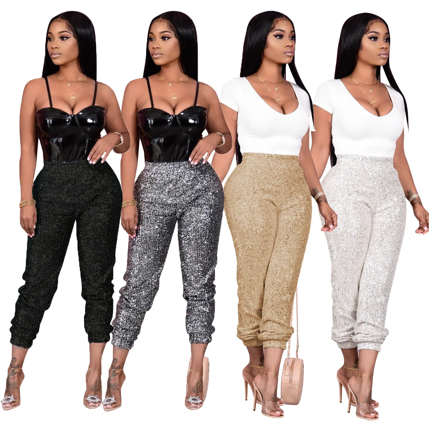 Cute European Pants Women Legging Pants Stock Lots Trousers Tactical Swisher Bodysuits Fitted Stretchable Sequin Pants For Women
Cute European Pants Women Legging Pants Stock Lots Trousers Tactical Swisher Bodysuits Fitted Stretchable Sequin Pants For Women