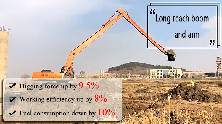 18 Meters Total Length Long Reach Boom for Kobelco SK330 with Max Reach Distance 17600 mm