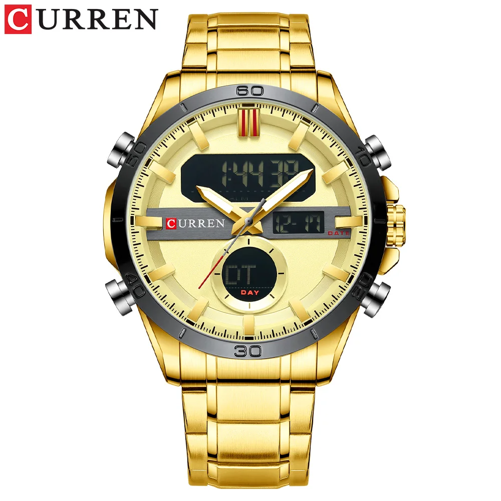 CURREN/8384 Digital watches men wrist dual movement steel belt sports casual simple man quartz watch luxury
CURREN/8384 Digital watches men wrist dual movement steel belt sports casual simple man quartz watch luxury