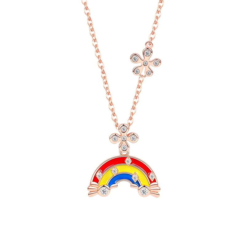 Dropshipping 925 Sterling Silver Jewelry Rainbow Pendant Necklace Women Locket Necklace Jewelry, Silver color / rose gold color
Dropshipping 925 Sterling Silver Jewelry Rainbow Pendant Necklace Women Locket Necklace Jewelry, Silver color / rose gold color