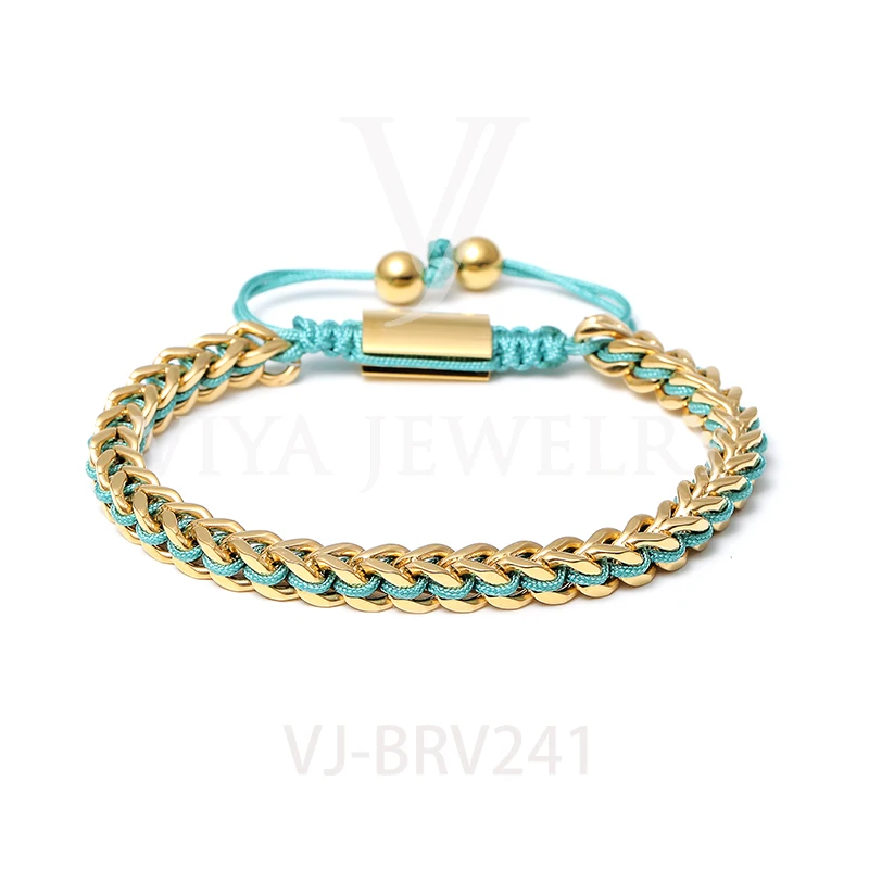 Latest Hot Sale Design 316 L Stainless Steel Wheat Golden Chain Macrame Bracelet Adjustable Link Bracelet, Rose glod/ gold/ black/ silver
Latest Hot Sale Design 316 L Stainless Steel Wheat Golden Chain Macrame Bracelet Adjustable Link Bracelet, Rose glod/ gold/ black/ silver
