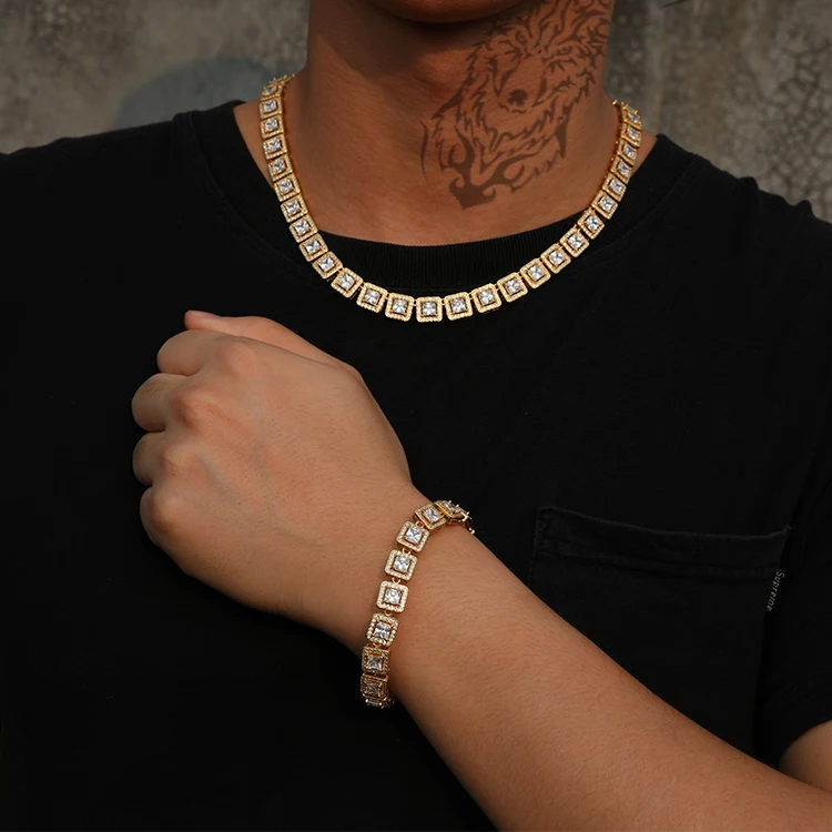 Men Brass 18k Gold Plated Luxury Necklace And Bracelet Cuban Link Chain Hip Hop Jewelry Sets, Gold color
Men Brass 18k Gold Plated Luxury Necklace And Bracelet Cuban Link Chain Hip Hop Jewelry Sets, Gold color