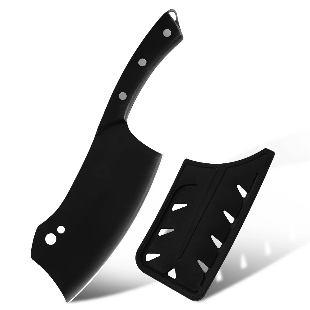 Factory Direct Full Tang Wood Handle Black Blade Stainless Steel 7 Inch Cleaver Kitchen Cutter Knife Vegetables Knives
Factory Direct Full Tang Wood Handle Black Blade Stainless Steel 7 Inch Cleaver Kitchen Cutter Knife Vegetables Knives