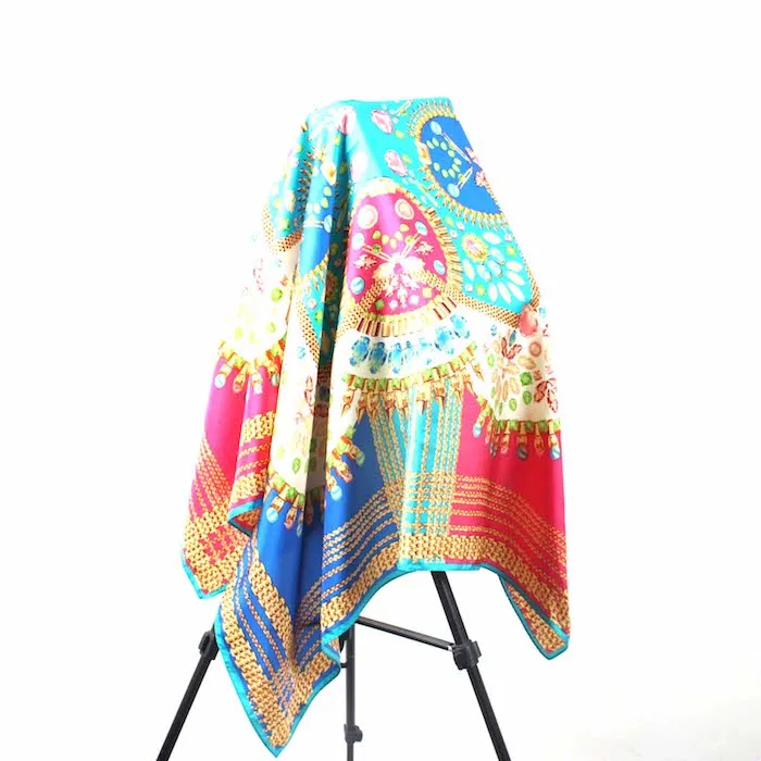 Wholesale customized new design digital printing silk scarf polyester printed head accessories square satin hijab scarf
Wholesale customized new design digital printing silk scarf polyester printed head accessories square satin hijab scarf