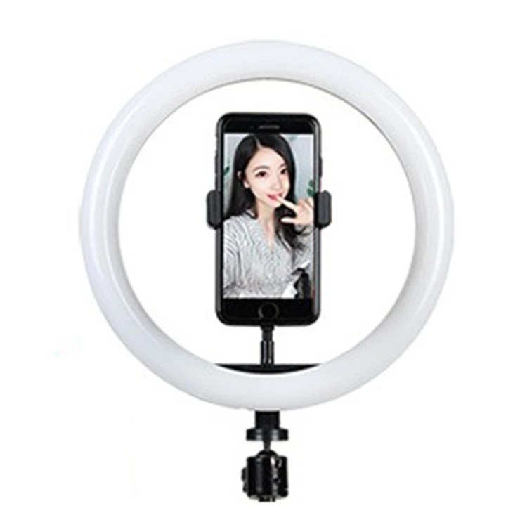 

2020 tiktok makeup beauty 10 inch light ring upgraded photography 26cm mini selfie tripod stand fill circle led ring light, Black pink white