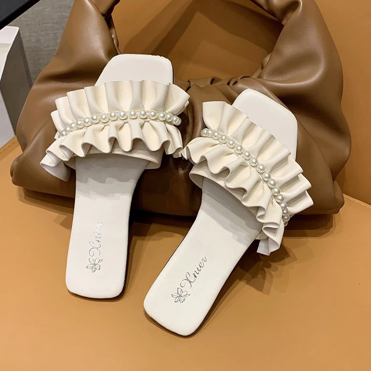 2022 New Arrival Roman Style Ladies Lace Pearl Luxury Slippers Square Toe Anti Slip Slippers
2022 New Arrival Roman Style Ladies Lace Pearl Luxury Slippers Square Toe Anti Slip Slippers