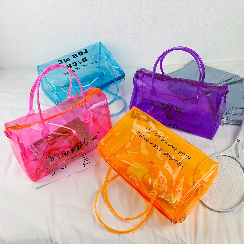 High Quality 8 Color Durable Waterproof Colorful Transparent Duffle Bag PVC Clear Overnight Travel Duffel Bag
High Quality 8 Color Durable Waterproof Colorful Transparent Duffle Bag PVC Clear Overnight Travel Duffel Bag