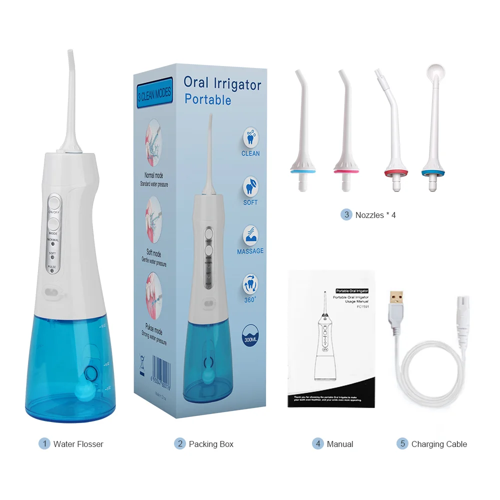 

New Design Personal Use Handhold waterpick Cordless Electric Dental Oral Irrigator 300ml Tooth Water Flosser