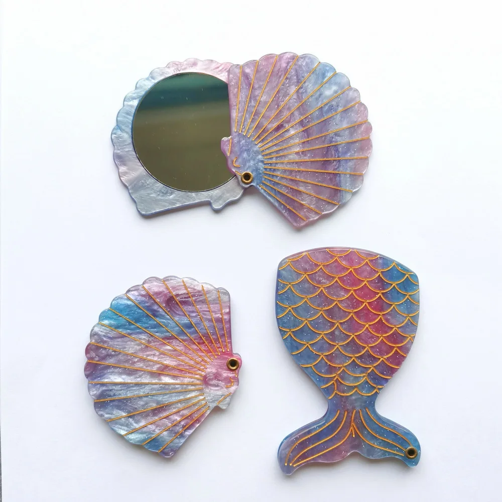 INS Fashion Portable Hand Mirrors Sea-maid Shell Shape Mirror Acetate Wholesale Mini Pocket Mirror for Travel Unisex
INS Fashion Portable Hand Mirrors Sea-maid Shell Shape Mirror Acetate Wholesale Mini Pocket Mirror for Travel Unisex