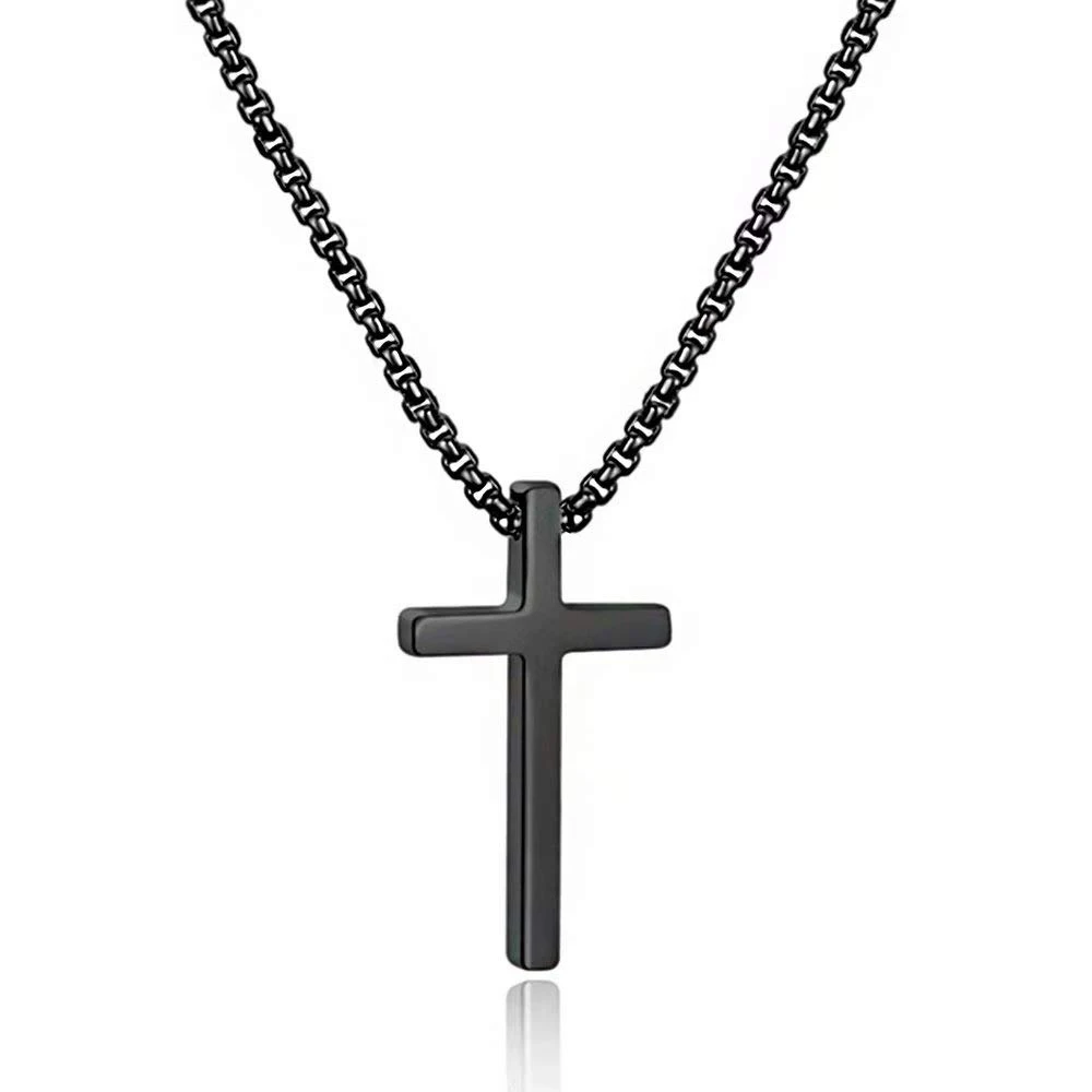 Hot selling Silver Black Gold Stainless Steel Prayer Cross Pendant Chain Necklace for Men Box Chain
Hot selling Silver Black Gold Stainless Steel Prayer Cross Pendant Chain Necklace for Men Box Chain
