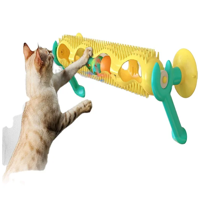 Hot Selling Amazon's new pet supplies rotating itchy scratcher cat tunnel roll ball toy with hair brush, Yellow
Hot Selling Amazon's new pet supplies rotating itchy scratcher cat tunnel roll ball toy with hair brush, Yellow
