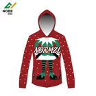 Cotton custom Red christmas sportswear custom unisex zipper hoodie sweatshirt
