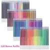 Glitter (No Duplicates) Gel drawing Pen set Unique Colors Gel Pens pack for Adult Coloring Books Art Markers