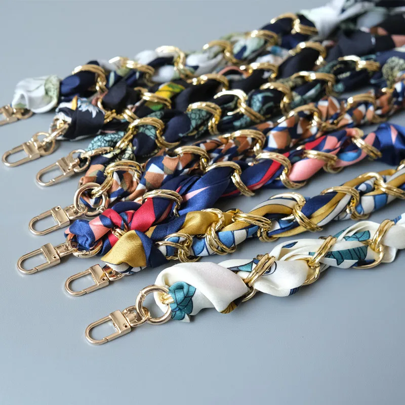 ZONESIN 2020 Fashion Ladies Silk Scarf Wrapped Metal Chain Bag Replacement Strap, 7 colors in stock
ZONESIN 2020 Fashion Ladies Silk Scarf Wrapped Metal Chain Bag Replacement Strap, 7 colors in stock