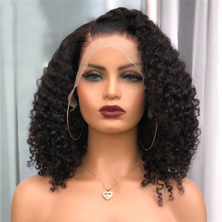 Kinky Curly Front Lace 13x4 Human Hair Brazilian Hair Wigs Pre Plucked with Baby Hair, 1 1b 2 4
Kinky Curly Front Lace 13x4 Human Hair Brazilian Hair Wigs Pre Plucked with Baby Hair, 1 1b 2 4