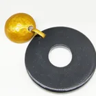 Best selling products black resin drop earring resin hoop charm earrings