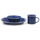 Lightweight and Compact Enamel Camping Tableware Set Classic Outdoor Dinner Set Dinnerware