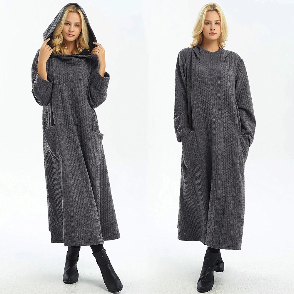 Wholesale Moroccan Twist Patterned Knitted Hooded Loose-Fitting Maxi Size Long Sleeve Abaya Muslim Dresses, 5 colors
Wholesale Moroccan Twist Patterned Knitted Hooded Loose-Fitting Maxi Size Long Sleeve Abaya Muslim Dresses, 5 colors