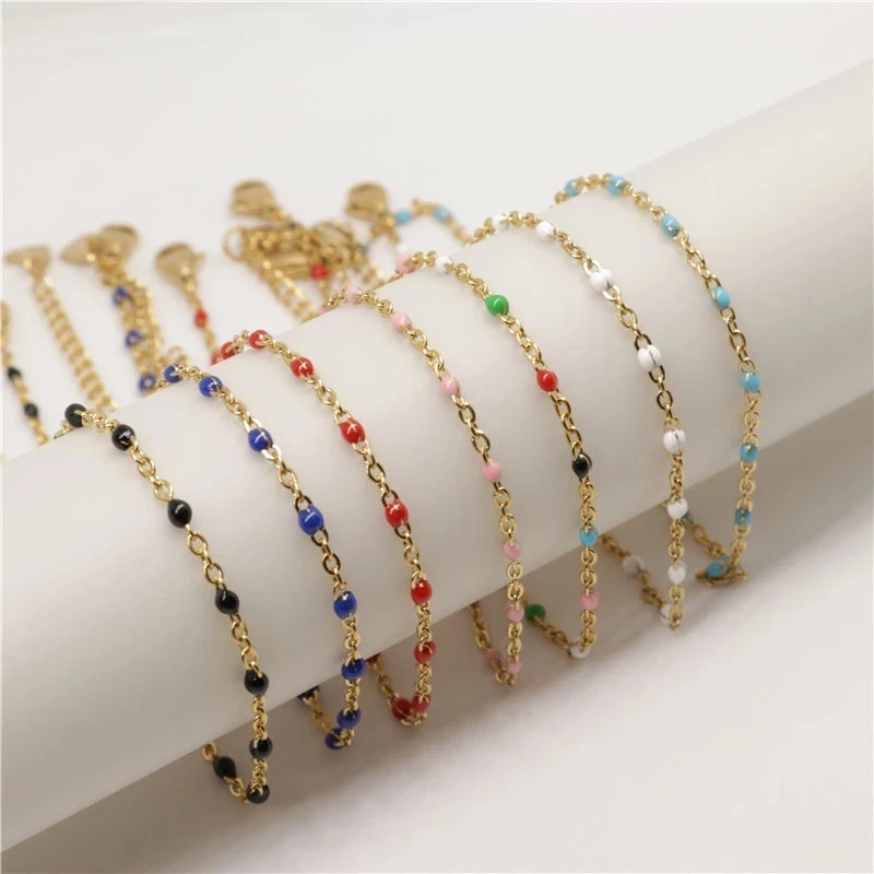 2021 Trendy Leg Link Chain Jewelry Enamel On Foot Ankle Bracelets Multicolor Stainless Steel Anklet for Women Men, Picture shows
2021 Trendy Leg Link Chain Jewelry Enamel On Foot Ankle Bracelets Multicolor Stainless Steel Anklet for Women Men, Picture shows