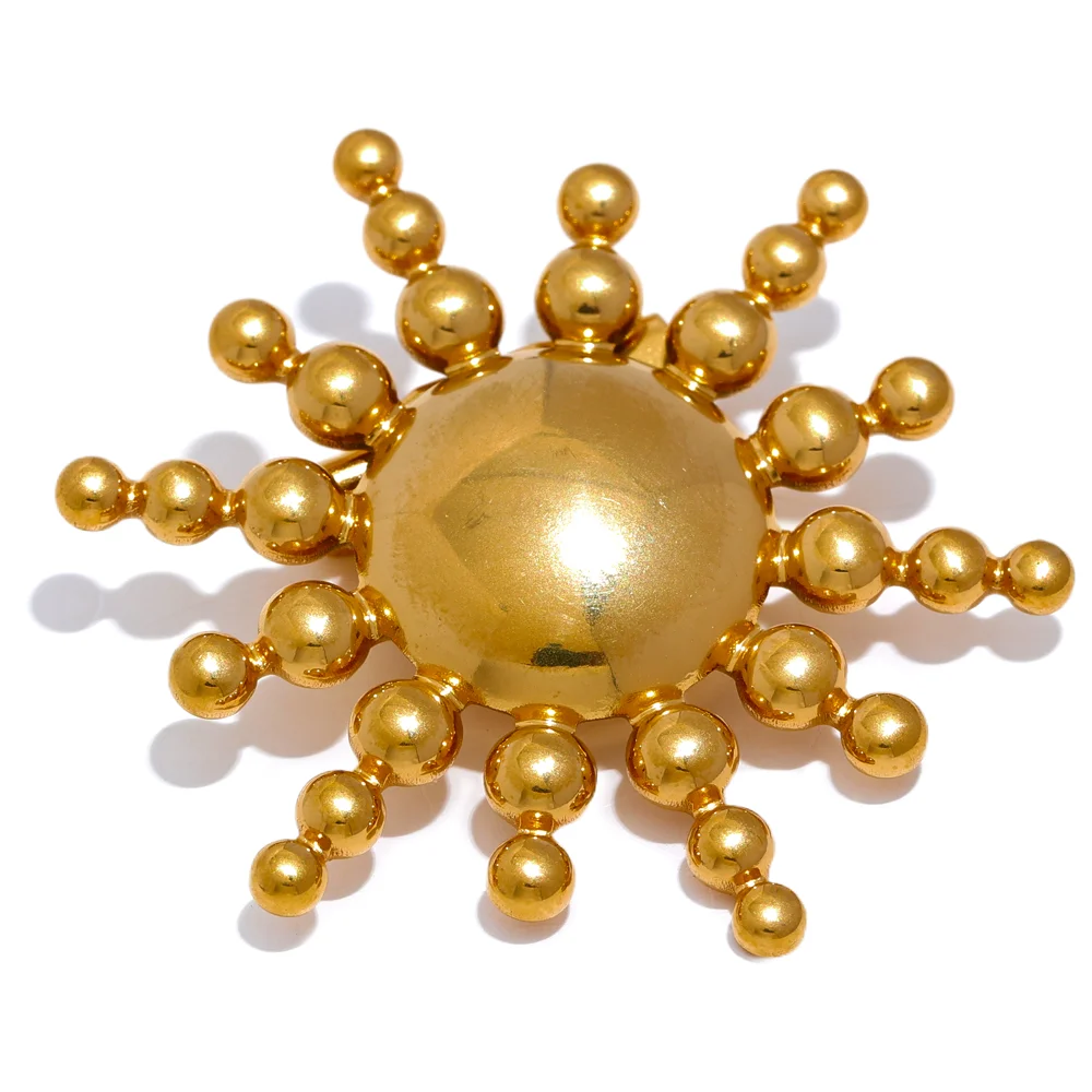 JINYOU 1706 Waterproof Stainless Steel Sun Brooch Pin Rust Proof Fashion Charm Clothing Metal Jewelry Accessories
JINYOU 1706 Waterproof Stainless Steel Sun Brooch Pin Rust Proof Fashion Charm Clothing Metal Jewelry Accessories