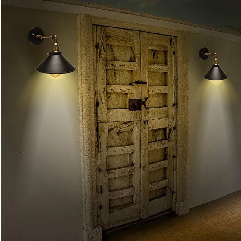 Tray Black Metal Saucer-Shaped Shade Industrial Bath Vanity Light Wall Light