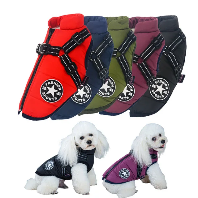 Designer luxury waterproof dog winter jacket harness warm windproof dog clothes jacket for small big dogs
Designer luxury waterproof dog winter jacket harness warm windproof dog clothes jacket for small big dogs