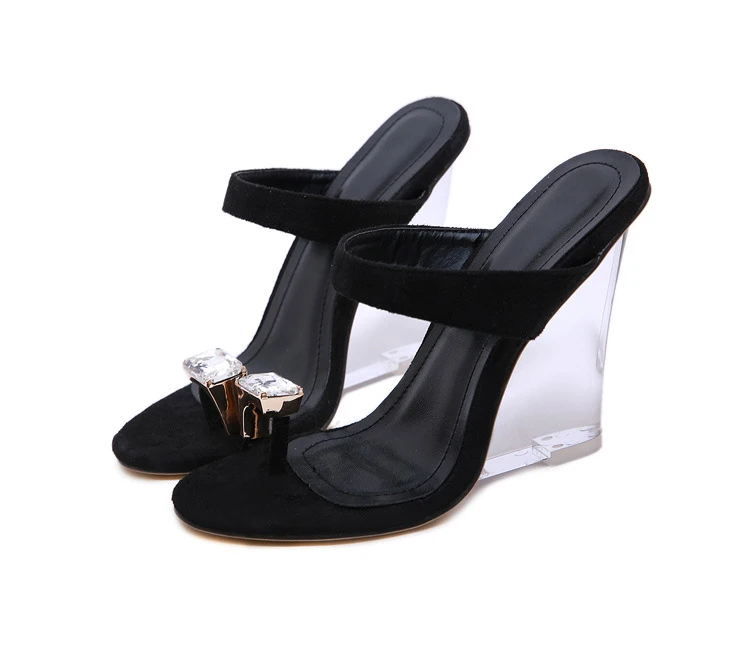 Summer Diamond Ring Wedges Sandals Women Sexy Crystal Transparent High Heels PU Sandals Women Sandals Heels Shoes, Black champagne
Summer Diamond Ring Wedges Sandals Women Sexy Crystal Transparent High Heels PU Sandals Women Sandals Heels Shoes, Black champagne