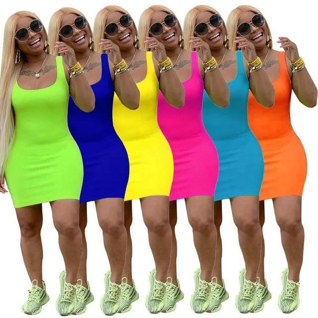 Summer Short Tshirt Women Bodycon Plus Size Mini Tank Top Pencil Casual Dresses, Yellow, green, black, rose red, lake blue, blue, orange 
Summer Short Tshirt Women Bodycon Plus Size Mini Tank Top Pencil Casual Dresses, Yellow, green, black, rose red, lake blue, blue, orange