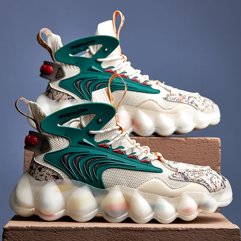 New style men high-top flying shoes trendy leather sneakers cushioning basketball shoes for men
New style men high-top flying shoes trendy leather sneakers cushioning basketball shoes for men